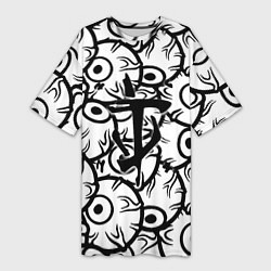 Женская длинная футболка Doom глаза монстра