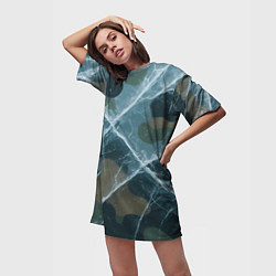 Футболка женская длинная Лед на камуфляже, цвет: 3D-принт — фото 2