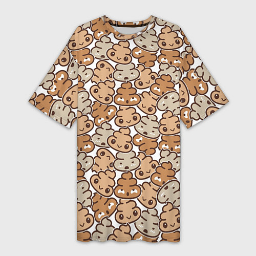 Женская длинная футболка Какашки / 3D-принт – фото 1