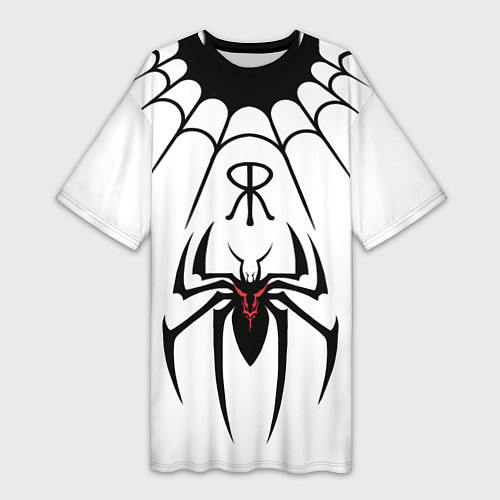 Женская длинная футболка Паук на белом - the web of Fate / 3D-принт – фото 1