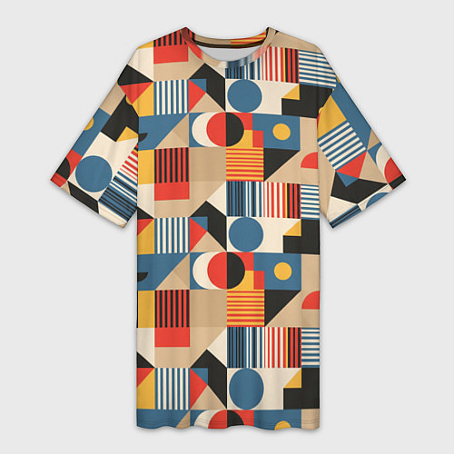 Женская длинная футболка Ритмы Баухауса / 3D-принт – фото 1