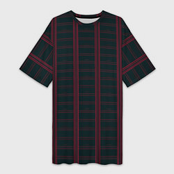 Женская длинная футболка Color dark cage red stripes