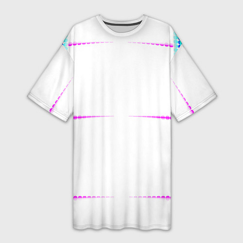 Женская длинная футболка Color white blue pink stripes / 3D-принт – фото 1