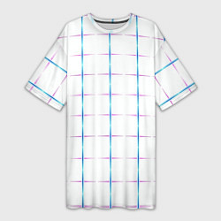 Женская длинная футболка Color white blue stripes