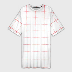 Футболка женская длинная Color white red crosses, цвет: 3D-принт