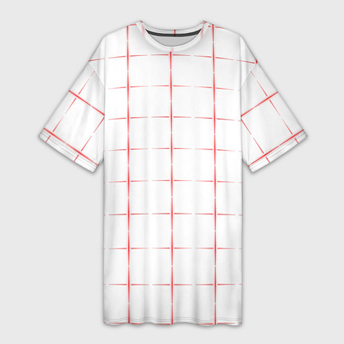 Женская длинная футболка Color white red crosses / 3D-принт – фото 1