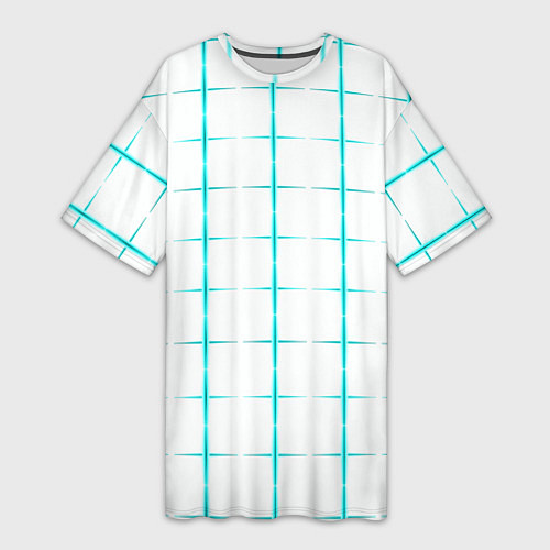 Женская длинная футболка Color white light blue crosses / 3D-принт – фото 1