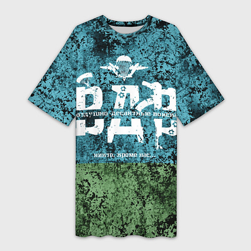 Женская длинная футболка Флаг десантников ВДВ / 3D-принт – фото 1