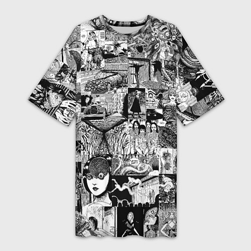 Женская длинная футболка Horror World of Junji Ito / 3D-принт – фото 1
