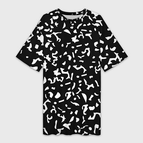 Женская длинная футболка Черный камуфляж / 3D-принт – фото 1