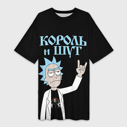 Женская длинная футболка Король и Шут и Рик Санчес из Рик и Морти / 3D-принт – фото 1