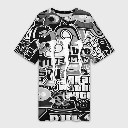 Женская длинная футболка Monster energy trend black / 3D-принт – фото 1