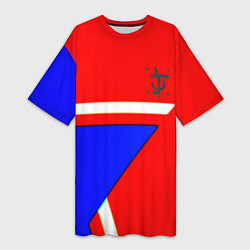 Женская длинная футболка Doom star geometry