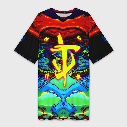 Женская длинная футболка Doom hyper monster / 3D-принт – фото 1