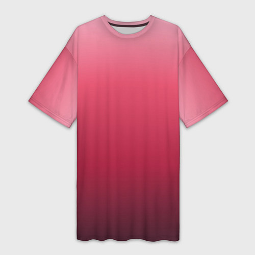 Женская длинная футболка Градиент гранатовый / 3D-принт – фото 1