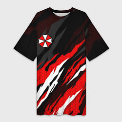 Женская длинная футболка Umbrella - красное пламя