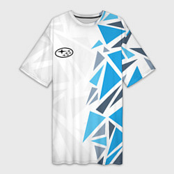 Футболка женская длинная Субару - фрагменты, цвет: 3D-принт