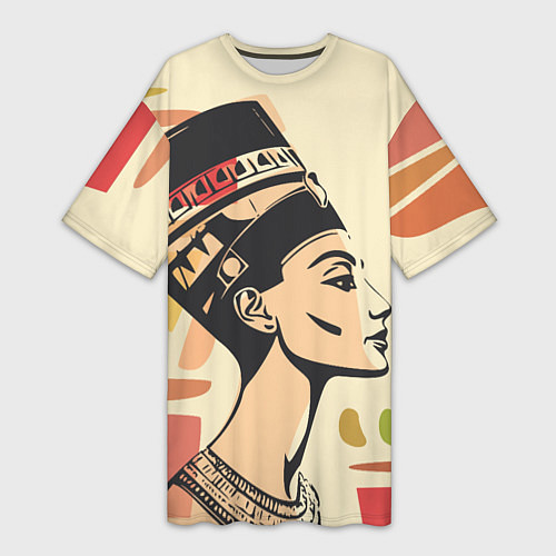Женская длинная футболка Нефертити / 3D-принт – фото 1