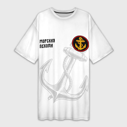Женская длинная футболка Морская Пехота ВМФ / 3D-принт – фото 1