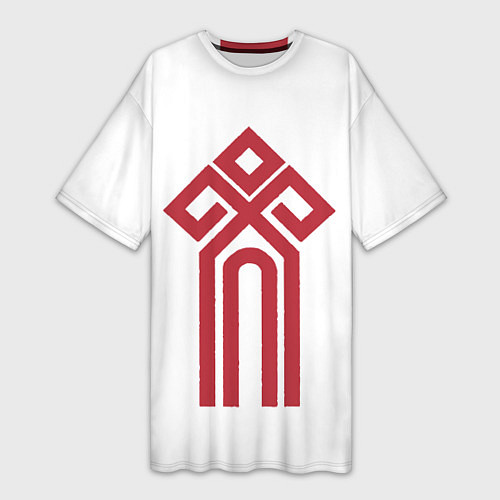 Женская длинная футболка Чур - Славянская Русь / 3D-принт – фото 1