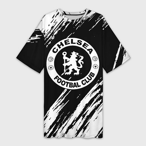 Женская длинная футболка Chelsea краски текстура / 3D-принт – фото 1