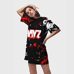 Футболка женская длинная Dayz брызги красок текстура, цвет: 3D-принт — фото 2