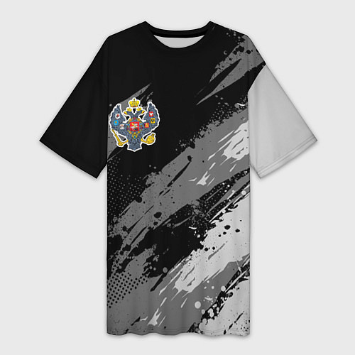 Женская длинная футболка Российская империя - монохромный / 3D-принт – фото 1