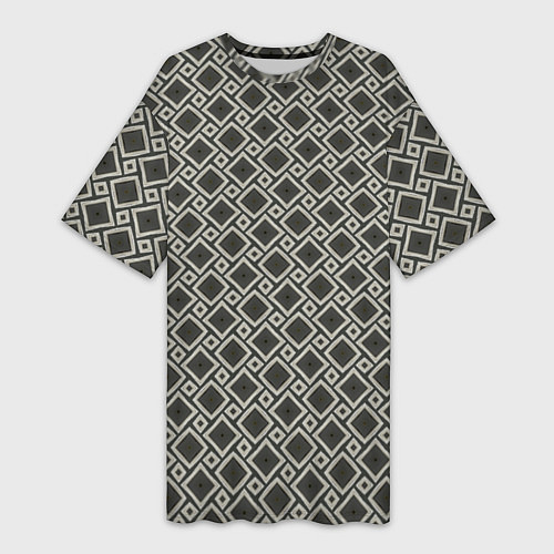 Женская длинная футболка Текстура из ромбов / 3D-принт – фото 1