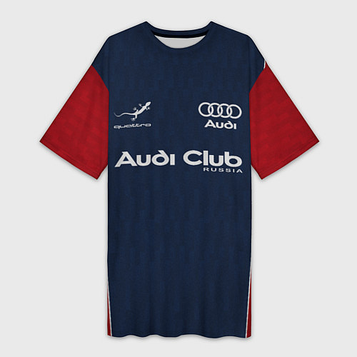 Женская длинная футболка Audi club retro / 3D-принт – фото 1