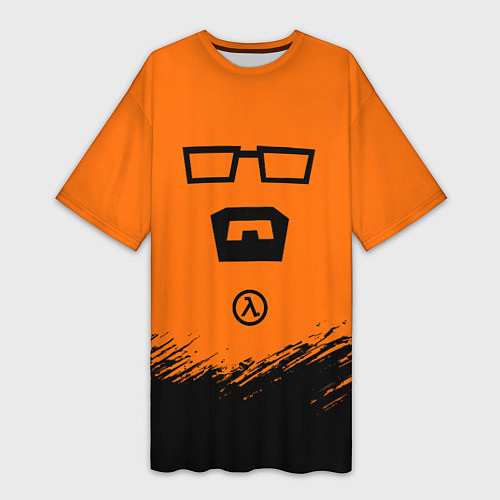 Женская длинная футболка Халф лайф - фримен / 3D-принт – фото 1