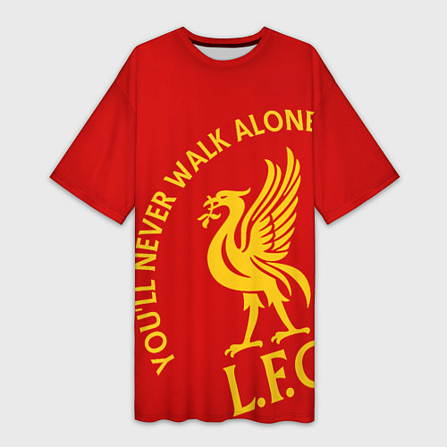 Женская длинная футболка Ливерпуль youll never walk alone / 3D-принт – фото 1