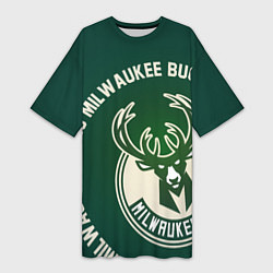 Женская длинная футболка Milwaukee Bucks надпись