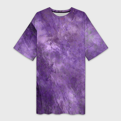 Женская длинная футболка Абстракция - violet oil painting / 3D-принт – фото 1