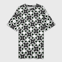 Футболка женская длинная Узор геометрический из ромбов, цвет: 3D-принт
