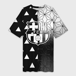 Футболка женская длинная Barcelona geometry black, цвет: 3D-принт