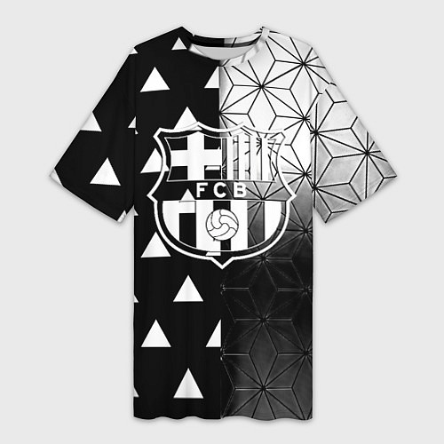 Женская длинная футболка Barcelona geometry black / 3D-принт – фото 1