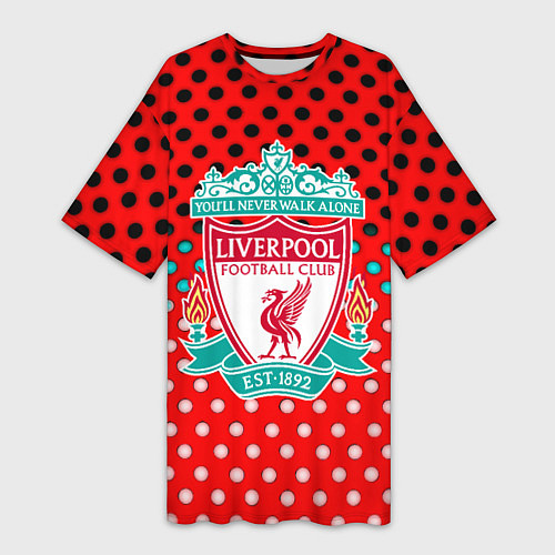 Женская длинная футболка Liverpool точки текстура спорт / 3D-принт – фото 1