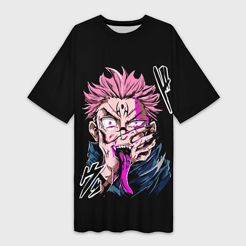 Женская длинная футболка Итадори с Сукуна на руке / 3D-принт – фото 1