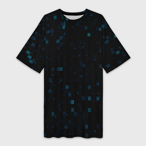 Женская длинная футболка Color dark blue khaki / 3D-принт – фото 1