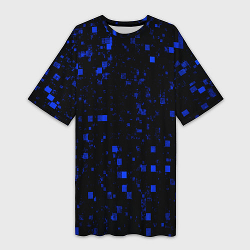 Женская длинная футболка Color blue khaki / 3D-принт – фото 1