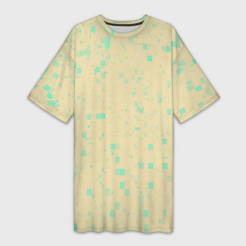 Женская длинная футболка Color beige turquoise / 3D-принт – фото 1