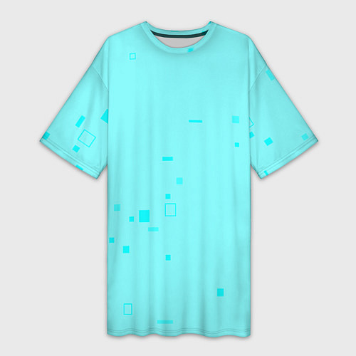 Женская длинная футболка Color light blue shapes / 3D-принт – фото 1