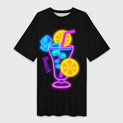 Женская длинная футболка Night beach