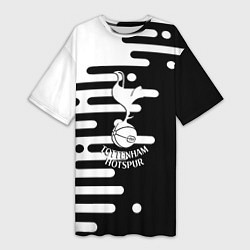 Футболка женская длинная Тоттенхэм Хотспур геометрия, цвет: 3D-принт