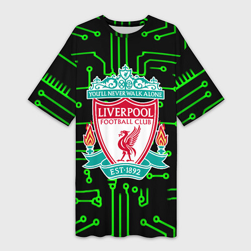 Женская длинная футболка Liverpool плата текстура / 3D-принт – фото 1