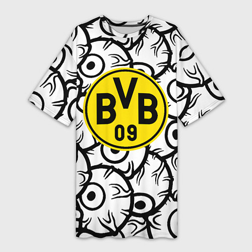 Женская длинная футболка Borussia глаза текстура / 3D-принт – фото 1