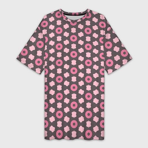 Женская длинная футболка Абстрактная розовая текстура / 3D-принт – фото 1