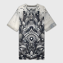 Футболка женская длинная Abstract pattern - graffiti, цвет: 3D-принт