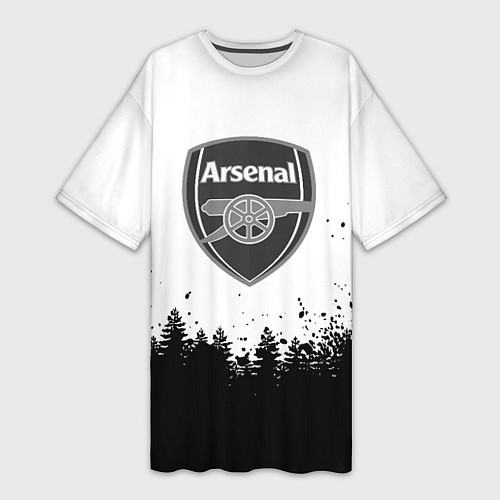 Женская длинная футболка Arsenal черный лес / 3D-принт – фото 1