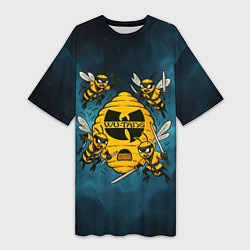 Женская длинная футболка Wu-tang clan пчелы